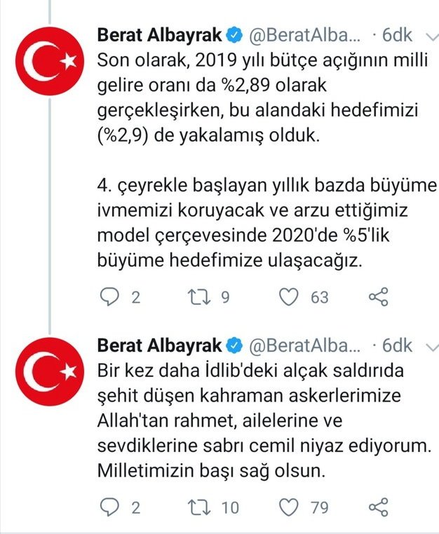 bakan albayrak tepki ceken twittleri sildi