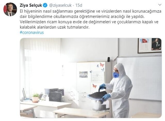 ziya selcuk koronavirus mesaj