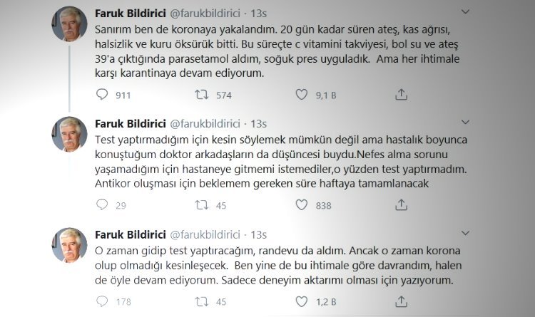faruk bildirici koronavirus belirtileri