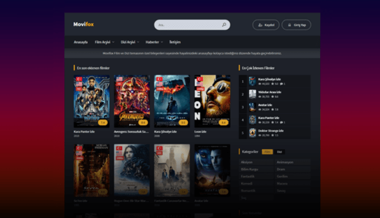 moviefox film dizi teması