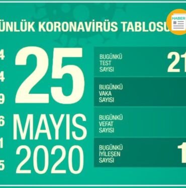 25 mayıs 2020 korona