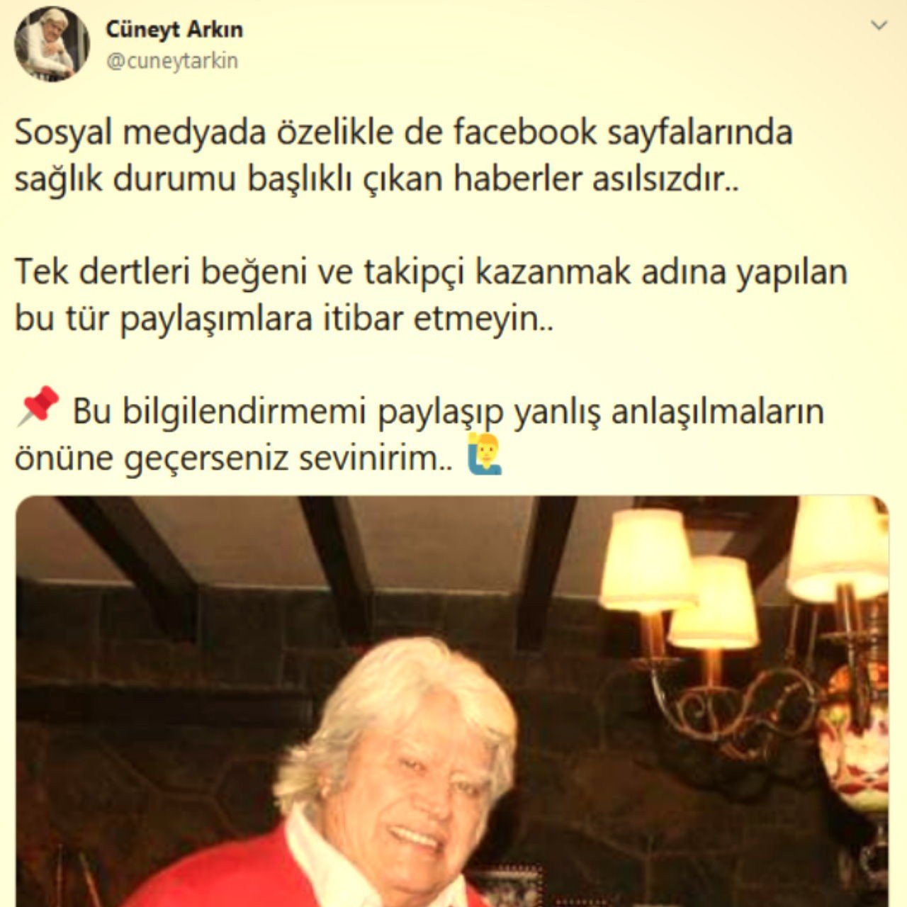 Cüneyt Arkın öldü mü? Sağlık Durumu Hakkında Açıklama