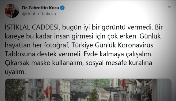 fahrettin koca istiklal caddesi koronavirus