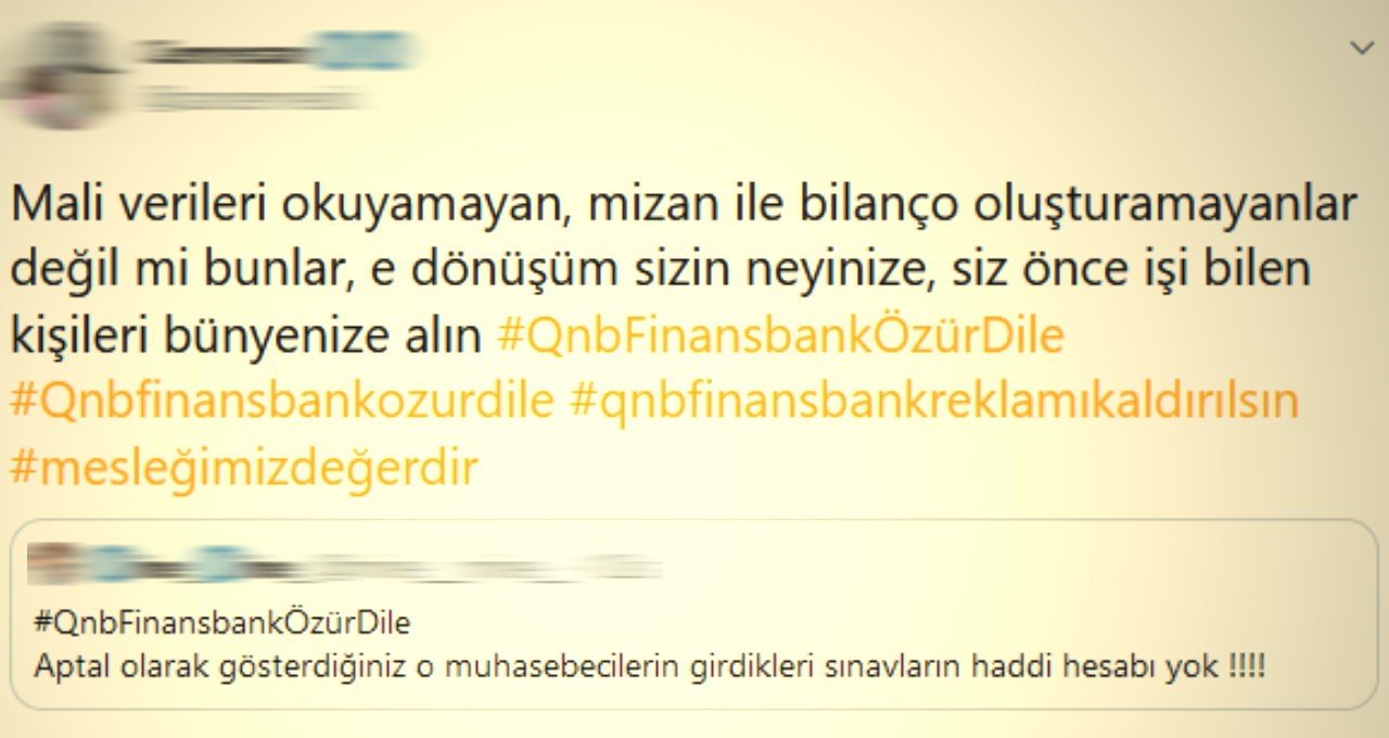QNB Finansbank özür dile şikayet haberleri