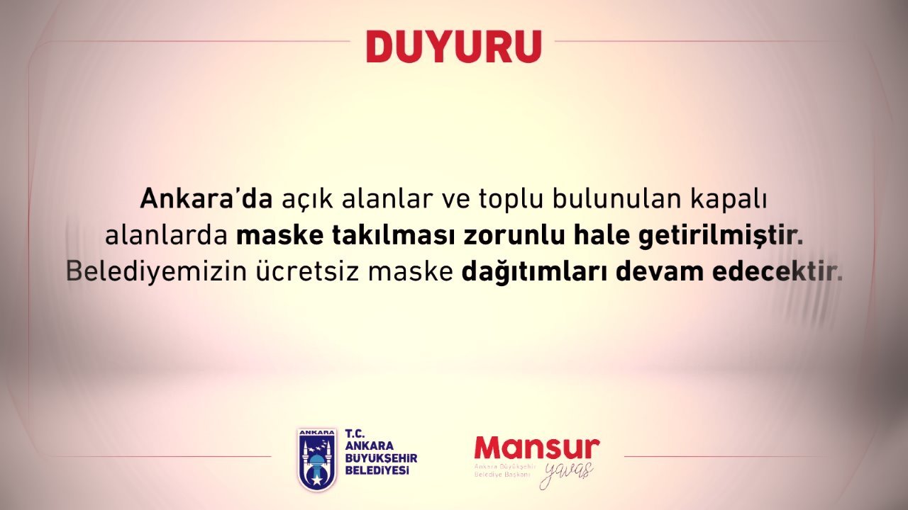 Ankara'da zorunlu maske uygulaması başladı