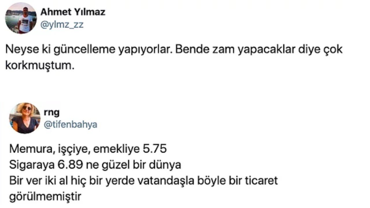 Alkol ve sigara zammı sosyal medya yorumları