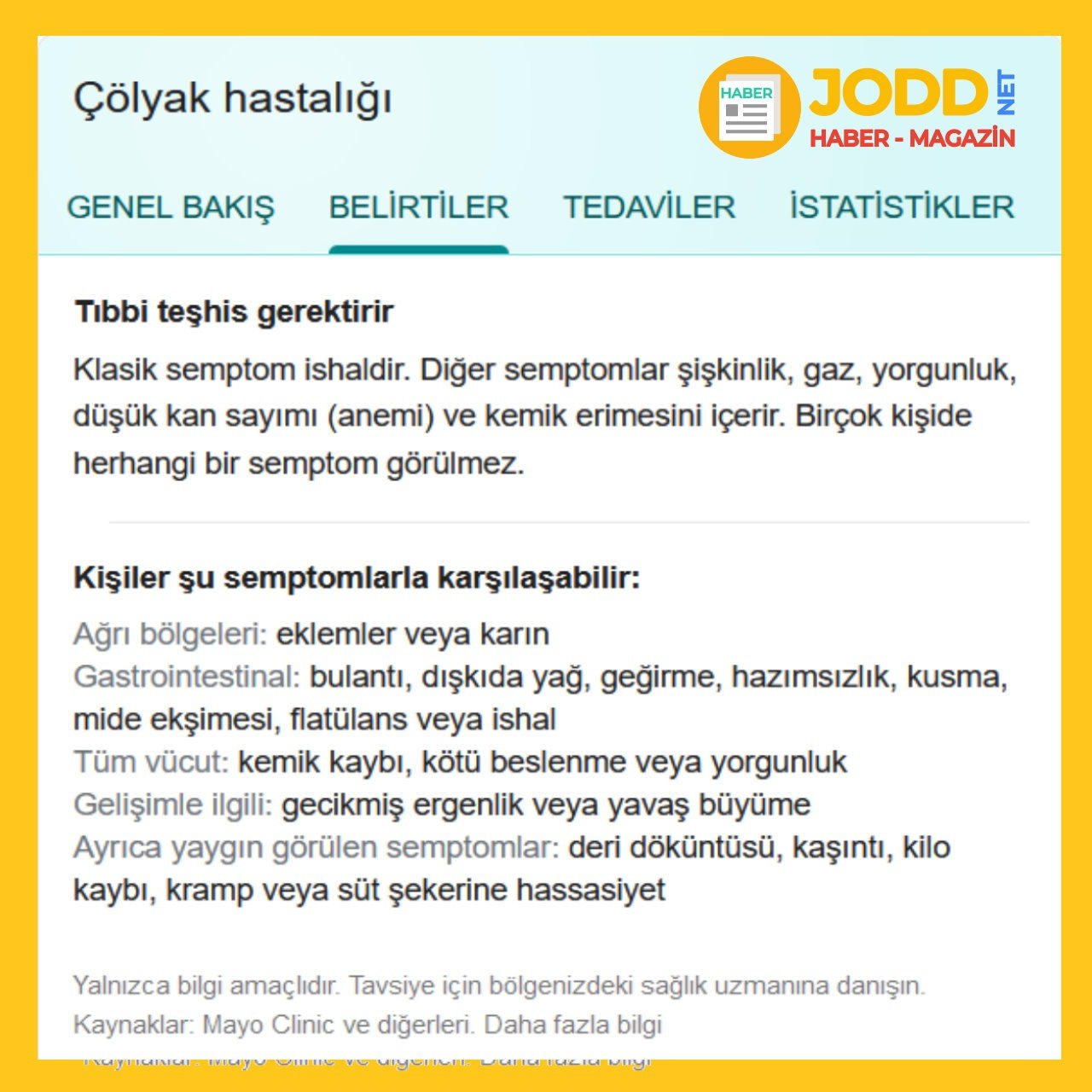 Çölyak hastalığı belirtileri nelerdir?