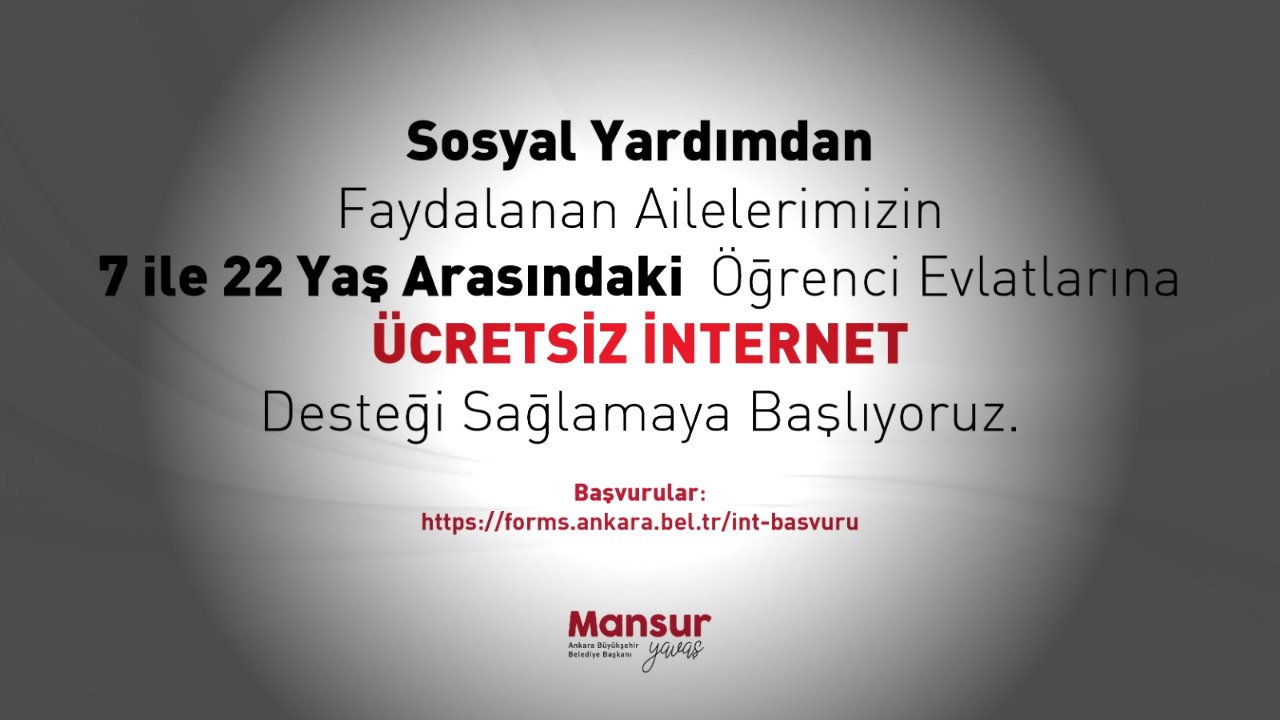 Ankara Büyükşehir Belediyesi ücretsiz internet kampanyası